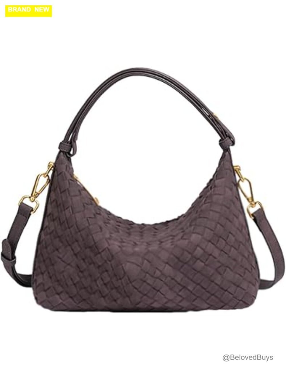 Faux Suede Woven Tote Bag Shoulder Purse Crossbody Hobo Satchel Handbag